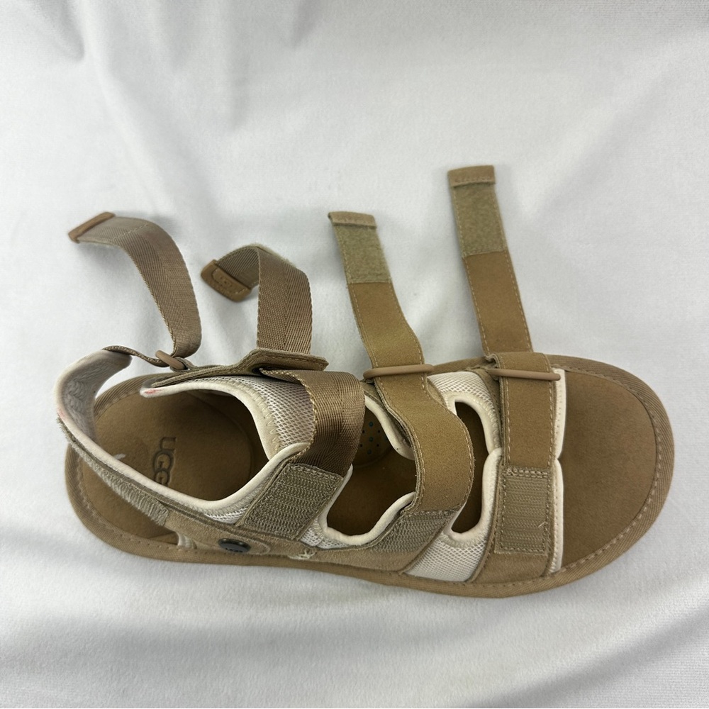 UGG Sport Sandals Mens Goldencoast Multistrap Suede 10 Foam Beige Beach Summer - Picture 7 of 12